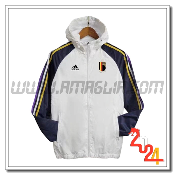 Giacca A Vento Belgio Bianco/Blu 2024 2025