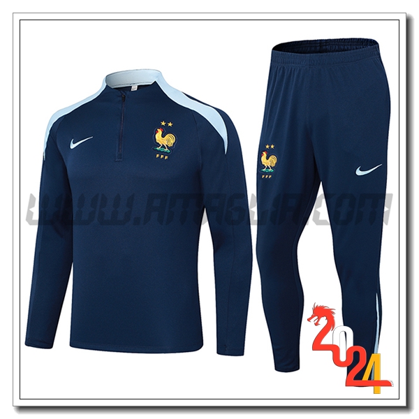 Tuta Allenamento Francia Blu Reale 2024 2025