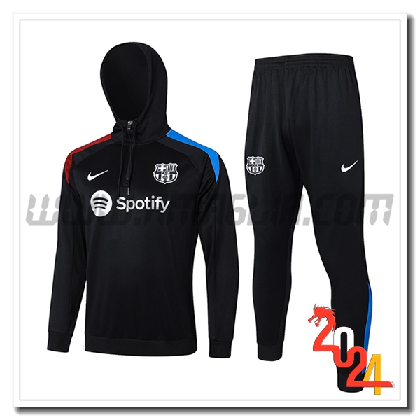 Felpa Con Cappuccio Tuta FC Barcellona Nero/Rosso/Blu 2024 2025 -02