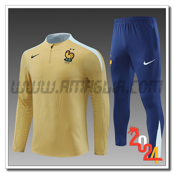 Tuta Allenamento Francia Bambino Giallo/Blu 2024 2025