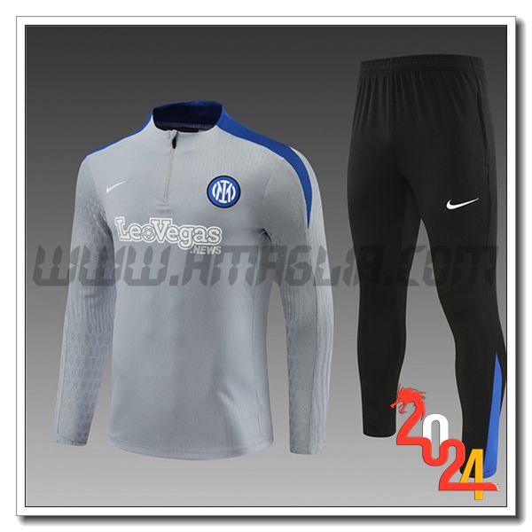 Tuta Allenamento Inter Milan Bambino Grigio/Nero/Blu 2024 2025