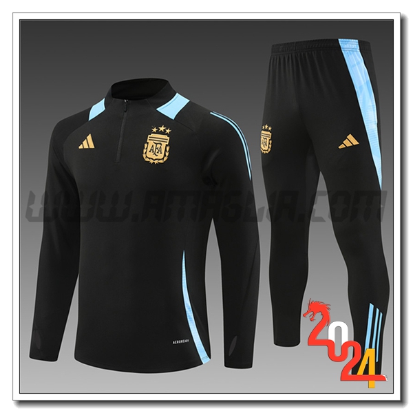 Tuta Allenamento Argentina Bambino Nero/Blu 2024 2025