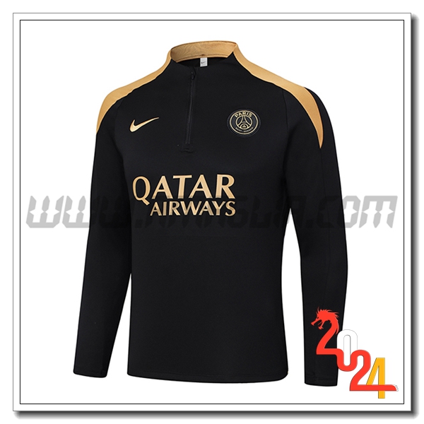Felpa Allenamento PSG Nero/Giallo 2024 2025
