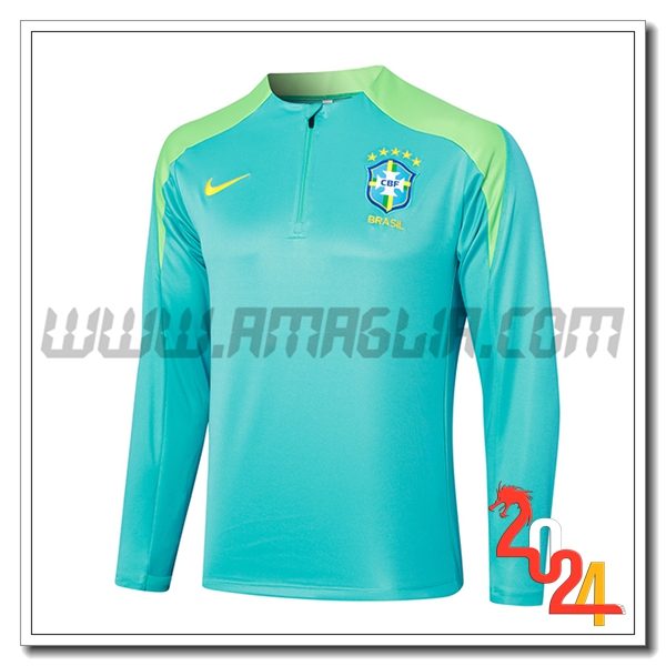 Felpa Allenamento Brasile Verde 2024 2025