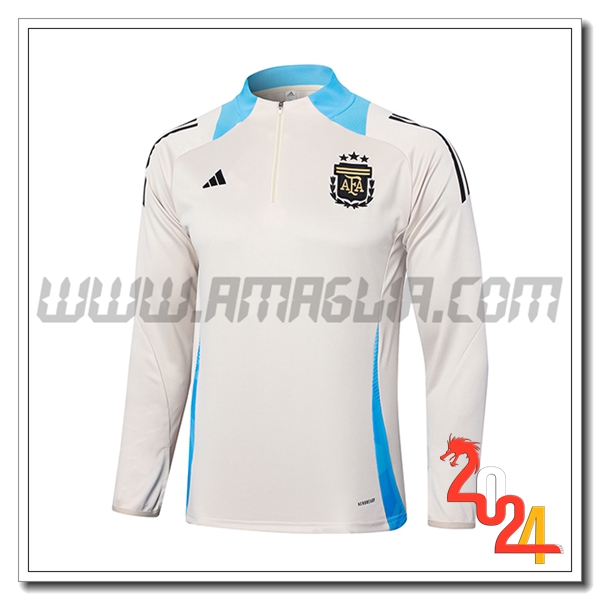 Felpa Allenamento Argentina Beige/Blu 2024 2025