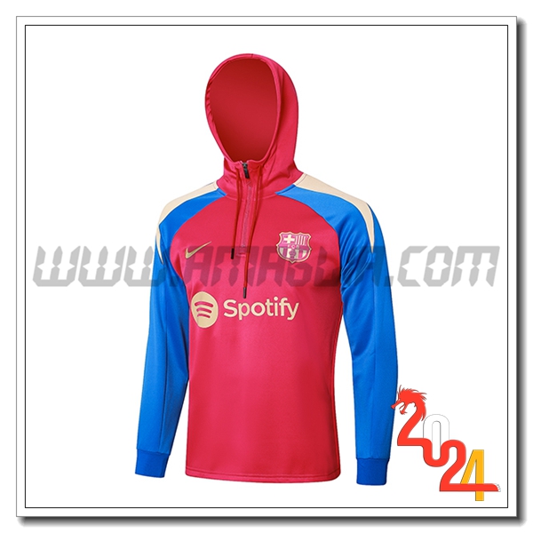 Giacca Con Cappuccio FC Barcellona Rosso/Blu 2024 2025