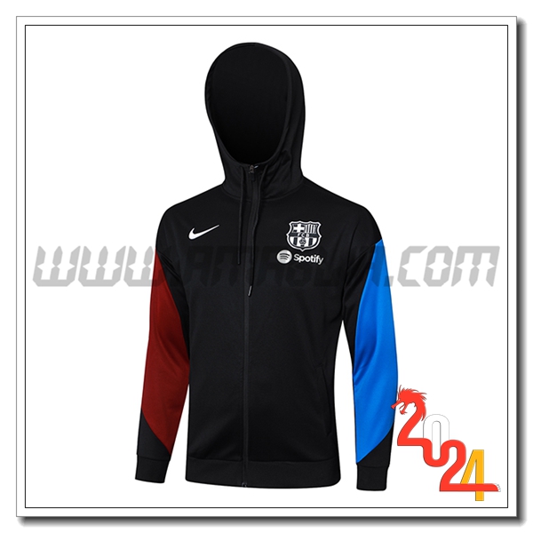 Giacca Con Cappuccio FC Barcellona Nero/Rosso/Blu 2024 2025