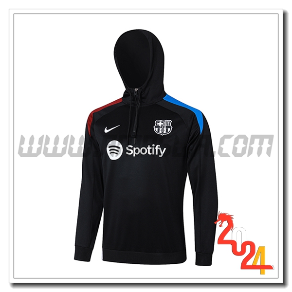 Giacca Con Cappuccio FC Barcellona Nero/Rosso/Blu 2024 2025 -02