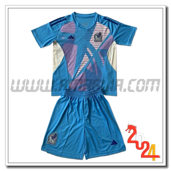 Kit Maglia Portiere Messico Bambino 2024 2025 Blu