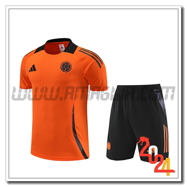 Kit Maglia Allenamento Colombia Arancia/Nero 2024 2025