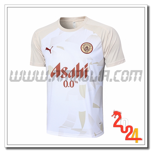 T Shirt Allenamento Manchester City Bianco/Giallo 2024 2025