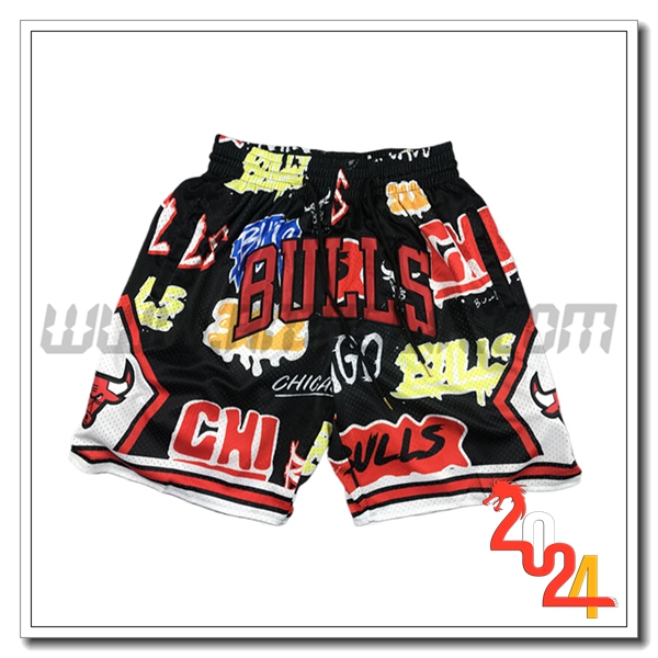 Pantaloncini NBA Chicago Bulls 2024/25 Nero/Rosso/Giallo