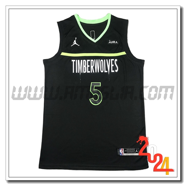 Maglia Minnesota Timberwolves (EDWARDS #5) 2024/25 Nero/Verde -02
