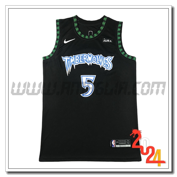 Maglia Minnesota Timberwolves (EDWARDS #5) 2024/25 Nero/Verde/Blu