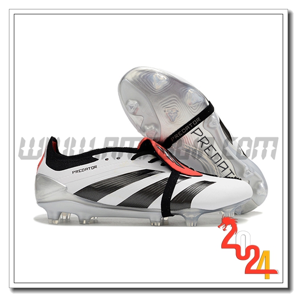 Adidas Scarpe Da Calcio Predator Elite Tongue FG Bianco/Nero/Arancia