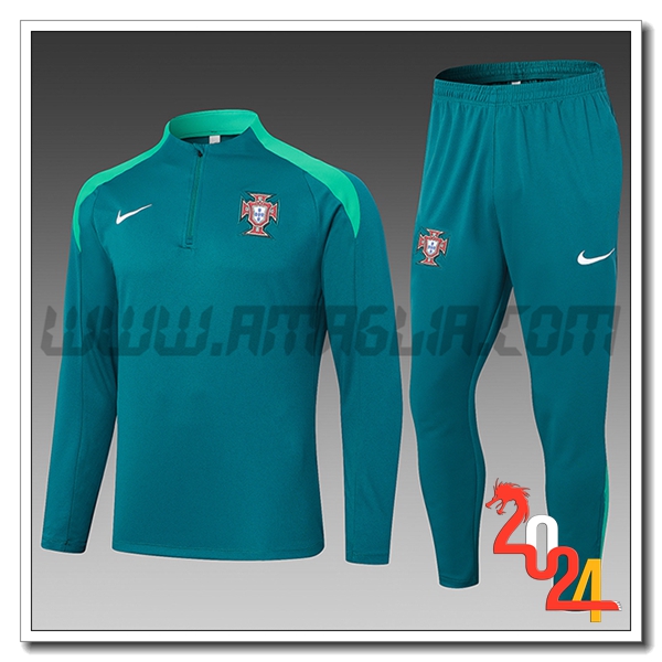 Tuta Allenamento Portogallo Bambino Verde 2024 2025