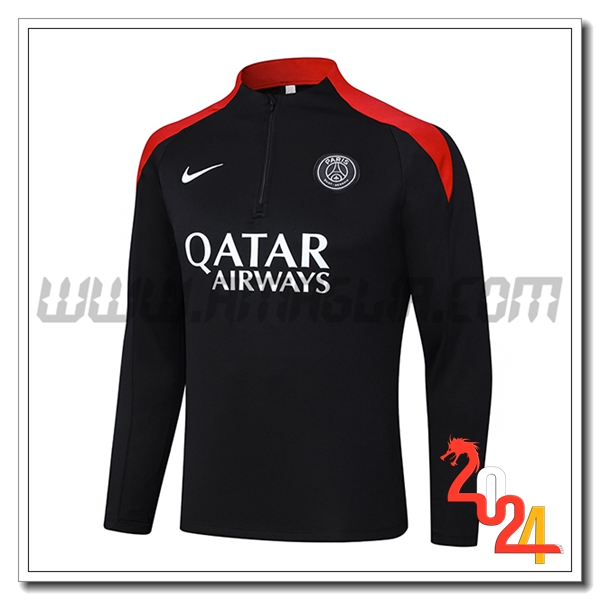 Felpa Allenamento PSG Nero/Rosso 2024 2025