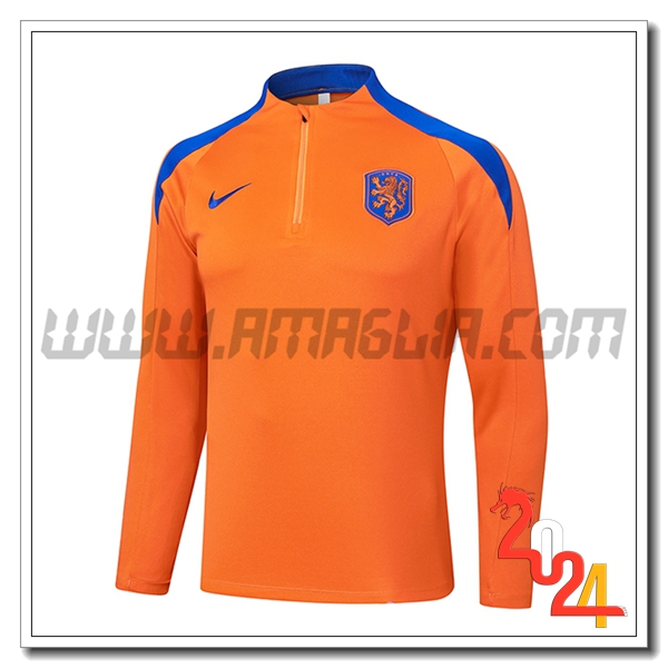 Felpa Allenamento Paesi Bassi Arancia/Blu 2024 2025