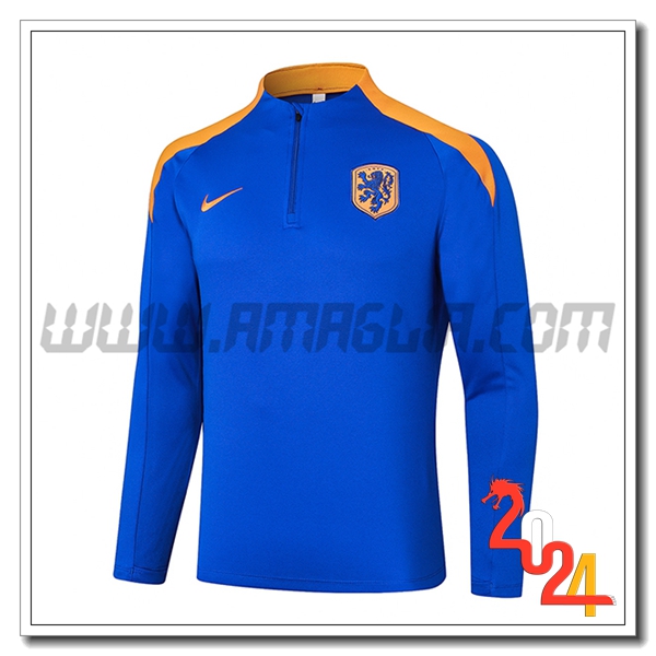 Felpa Allenamento Paesi Bassi Blu/Arancia 2024 2025