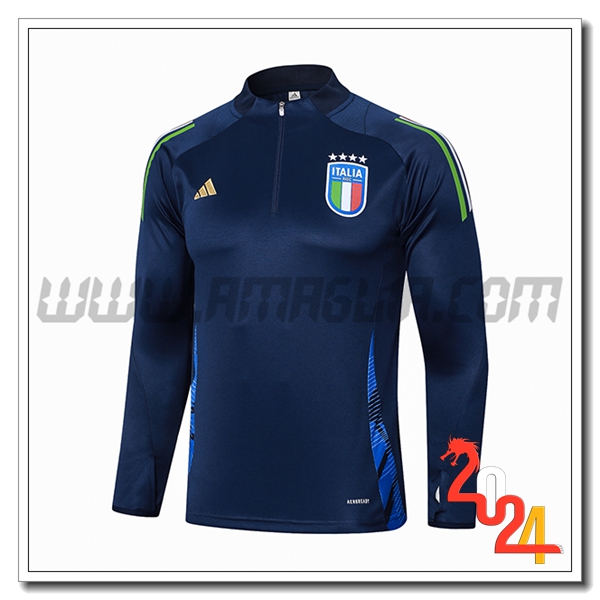 Felpa Allenamento Italia Blu Reale 2024 2025