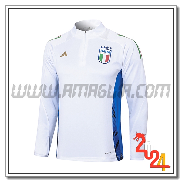 Felpa Allenamento Italia Bianco/Blu 2024 2025 -03