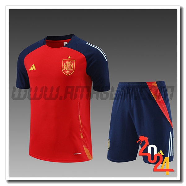 Kit Maglia Allenamento Spagna Bambino Rosso/Blu 2024 2025