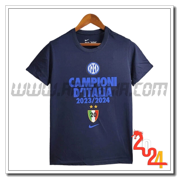 Maglia Calcio Inter Milan Maglietta Champion 2023/2024 Blu marino