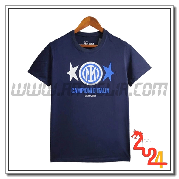 Maglia Calcio Inter Milan Maglietta Champion 2 2023/2024 Blu marino