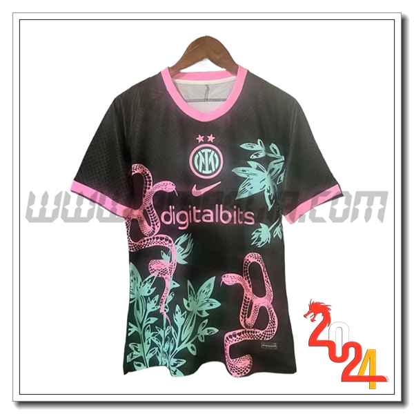Maglia Calcio Inter Milan Champion 2 2024 2025 Nero/Rosa