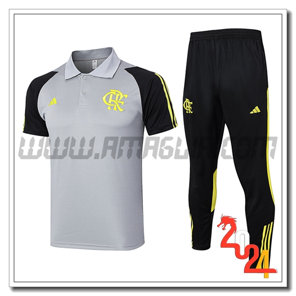 Kit Maglia Polo Flamengo Grigio/Giallo/Nero 2024 2025
