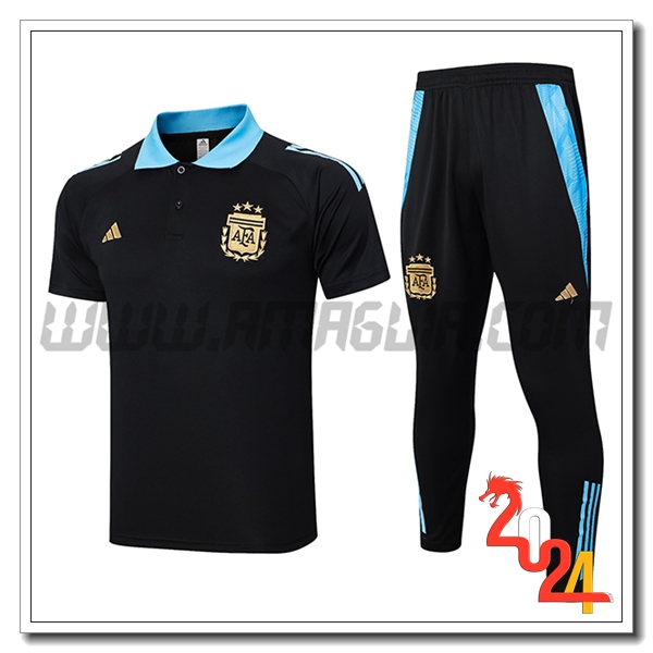 Kit Maglia Polo Argentina Nero/Blu 2024 2025