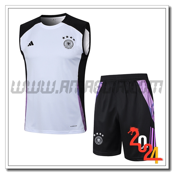 Kit Canotta Allenamento Germania Bianco/Nero/viola 2024 2025