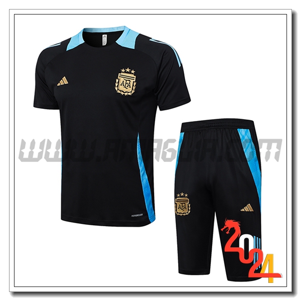 Kit Maglia Allenamento Argentina Nero/Blu 2024 2025