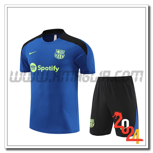 Kit Maglia Allenamento FC Barcellona Blu/Nero 2024 2025