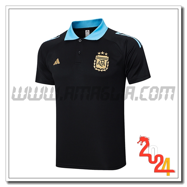 Maglia Polo Argentina Nero/Blu 2024 2025