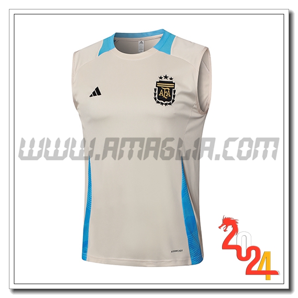 Canotta Allenamento Argentina Beige/Blu 2024 2025