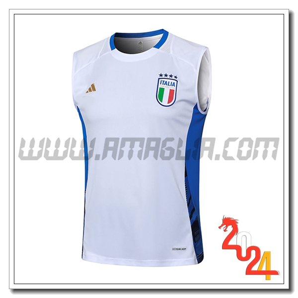 Canotta Allenamento Italia Bianco/Blu 2024 2025