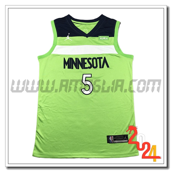 Maglia Minnesota Timberwolves (EDWARDS #5) 2024/25 Verde/Nero