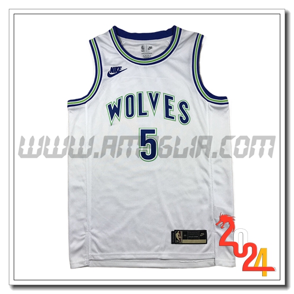 Maglia Minnesota Timberwolves (EDWARDS #5) 2024/25 Bianco/Blu/Verde
