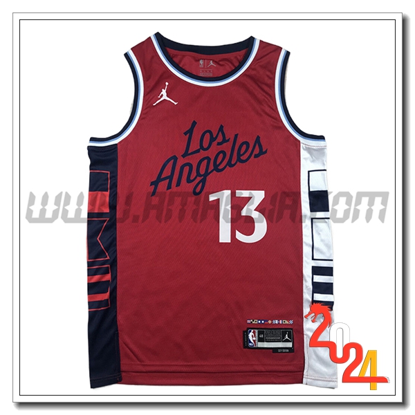 Maglia Los Angeles Clippers (GEORGE #13) 2024/25 Rosso/Nero/Bianco