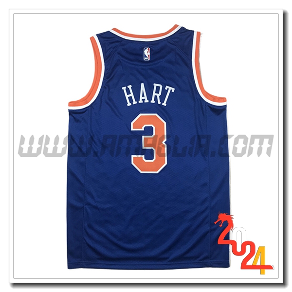 Maglia New York Knicks (HART #3) 2024/25 Blu/Arancia