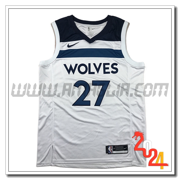 Maglia Minnesota Timberwolves (GOBERT #27) 2024/25 Bianco/Blu -02