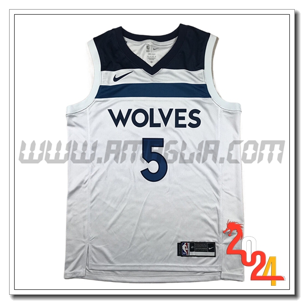Maglia Minnesota Timberwolves (EDWARDS #5) 2024/25 Bianco/Blu -02