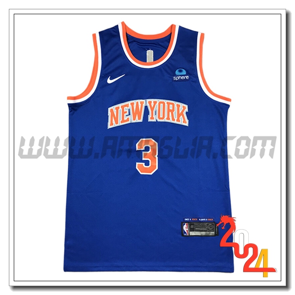 Maglia New York Knicks (HART #3) 2024/25 Blu/Arancia -02