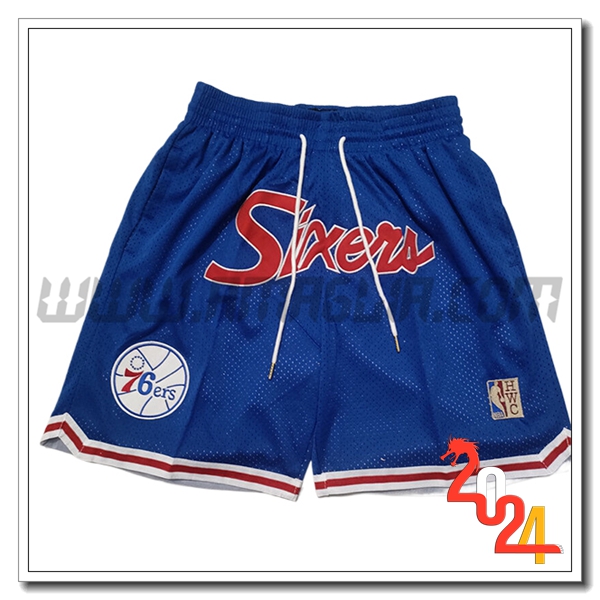 Pantaloncini NBA Philadelphia 76ers 2024/25 Blu/Rosso -04