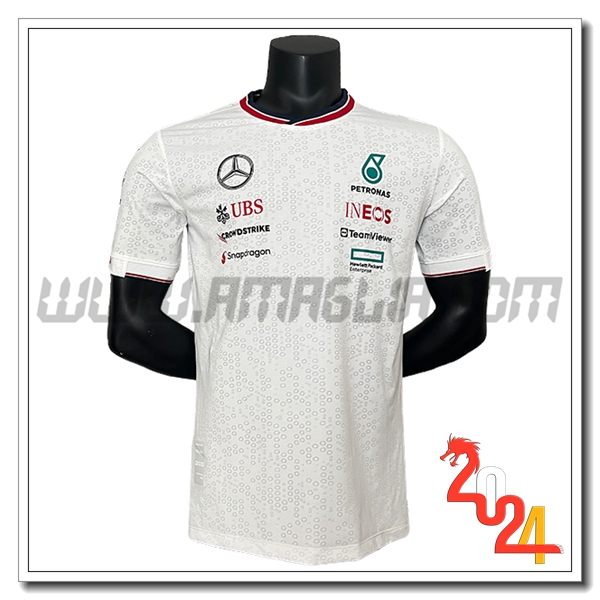 Maglietta F1 Mercedes Benz Team Bianco/Grigio 2024