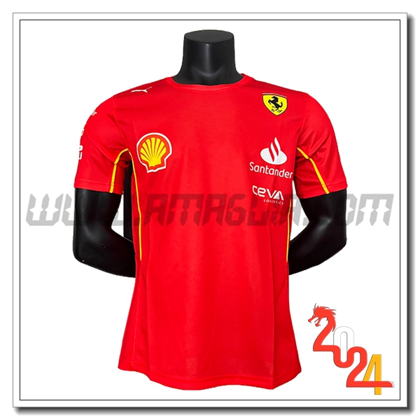 Maglietta F1 Scuderia Ferrari Team Rosso/Giallo 2024