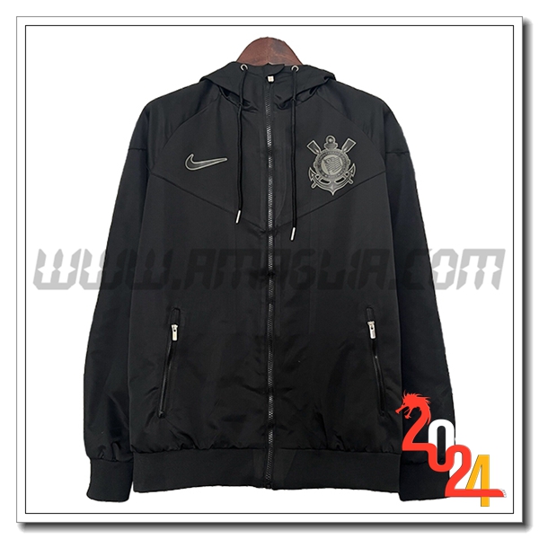 Giacca A Vento Corinthians Nero 2024 2025