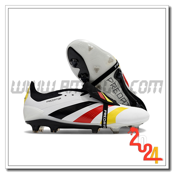 Adidas Scarpe Da Calcio Predator Elite Tongue FG Bianco/Nero/Giallo/Rosso