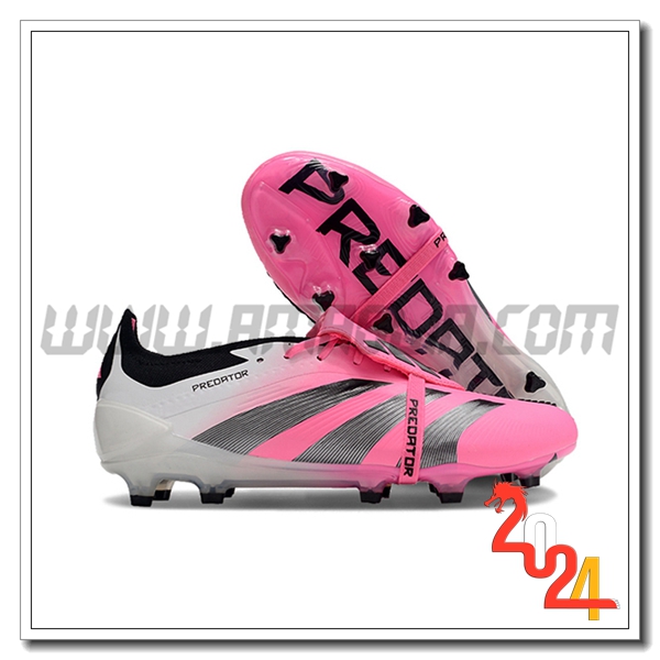 Adidas Scarpe Da Calcio Predator Elite Tongue FG Bianco/Rosa/Grigio